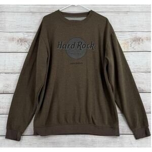 Hard Rock Hotel San Diego Crewneck Sweatshirt Adult XL Green Brown